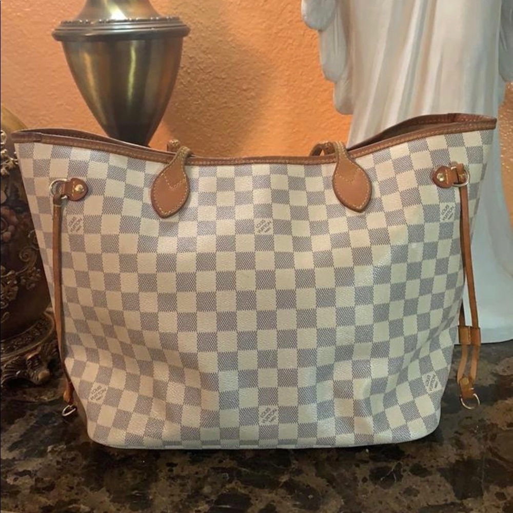 Neverfull Damier Azur Mm Tote Shoulder Bag
